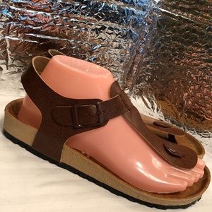 RK Collection T-Strap Slingback Buckle Sandals 6.5